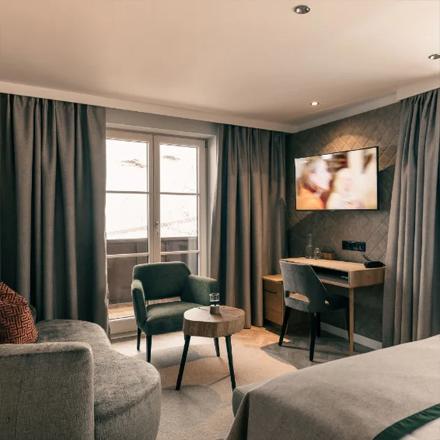 Doppelzimmer Hochgrat Sitzbereich Wohnzimmer im Hotel